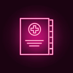 Medical Book neon icon. Elements of Medecine set. Simple icon for websites, web design, mobile app, info graphics