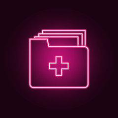 Medical Document neon icon. Elements of Medecine set. Simple icon for websites, web design, mobile app, info graphics