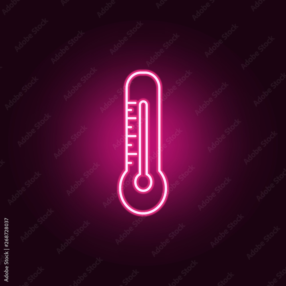 Poster thermometer neon icon. elements of medecine set. simple icon for websites, web design, mobile app, i