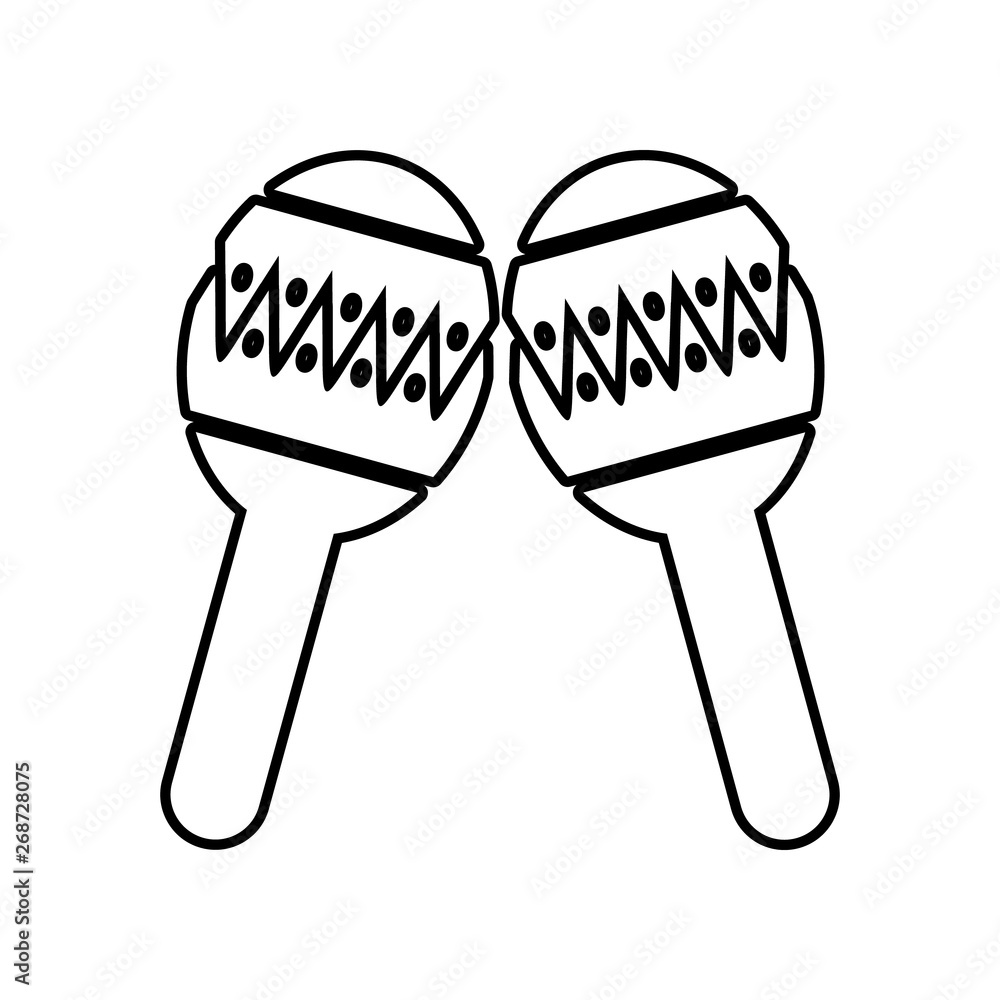 Aufkleber maraca icon. element of mexico for mobile concept and web apps icon. outline, thin line icon for web