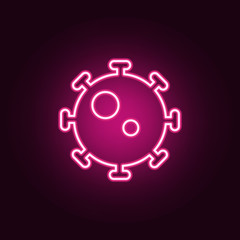 Virus neon icon. Elements of Medecine set. Simple icon for websites, web design, mobile app, info graphics