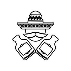 mexican with bottles icon. Element of Mexico for mobile concept and web apps icon. Outline, thin line icon for website design and development, app development