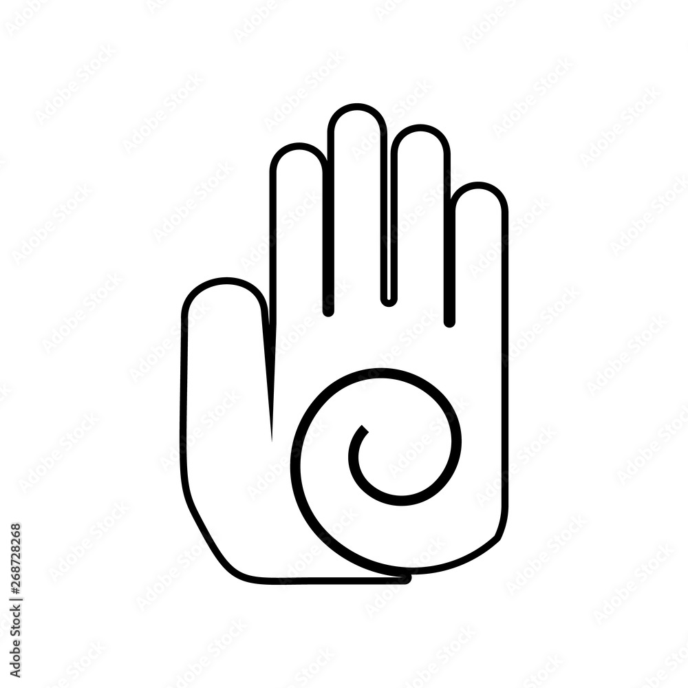 Poster hand with circle icon. element of mexico for mobile concept and web apps icon. outline, thin line ic