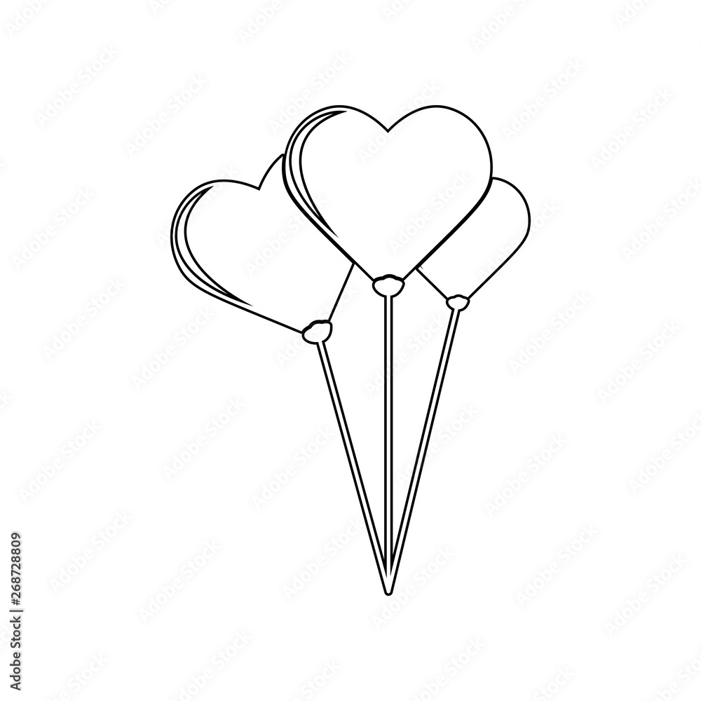 Poster heart shaped balls icon. element of mother day for mobile concept and web apps icon. outline, thin l