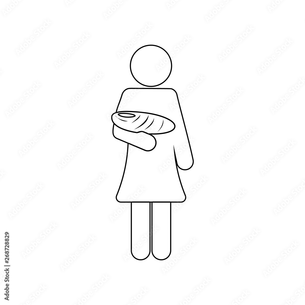 Poster mother with a baby icon. element of mother day for mobile concept and web apps icon. outline, thin l