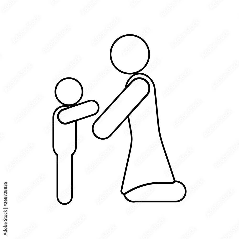 Poster child and mother icon. element of mother day for mobile concept and web apps icon. outline, thin lin