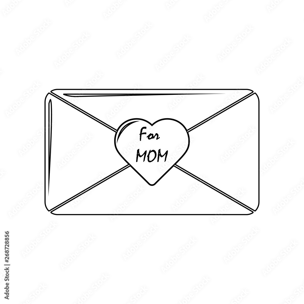 Poster envelope for mother icon. element of mother day for mobile concept and web apps icon. outline, thin 