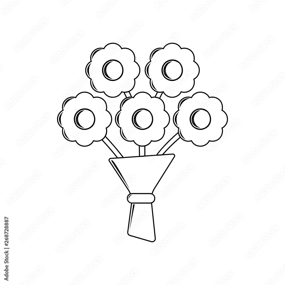 Aufkleber bouquet of flowers icon. element of mother day for mobile concept and web apps icon. outline, thin l