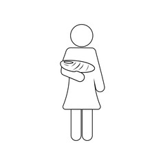 mother with a baby icon. Element of Mother day for mobile concept and web apps icon. Outline, thin line icon for website design and development, app development