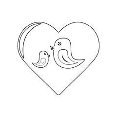 birds in the heart icon. Element of Mother day for mobile concept and web apps icon. Outline, thin line icon for website design and development, app development