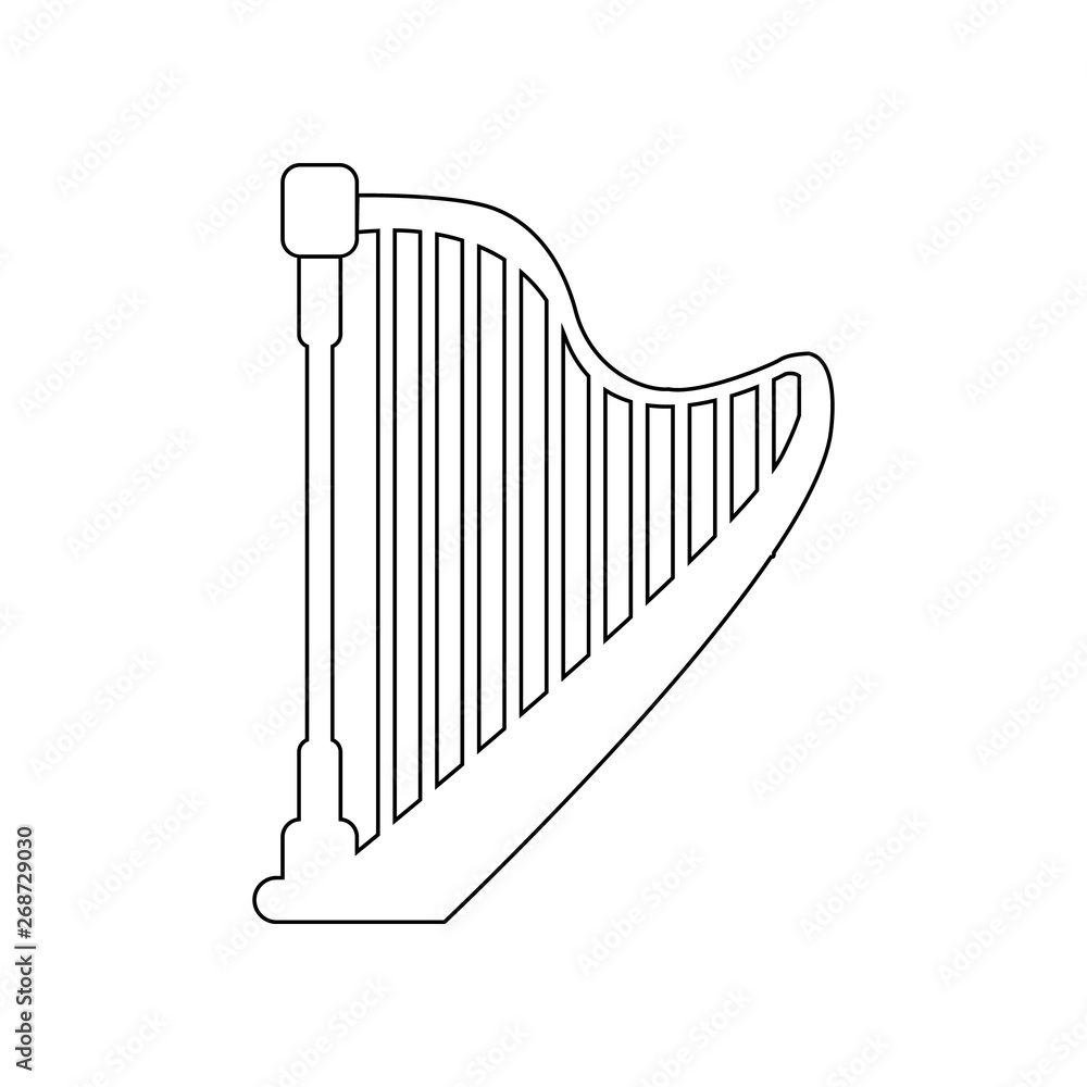 Poster harp icon. element of music instrument for mobile concept and web apps icon. outline, thin line icon