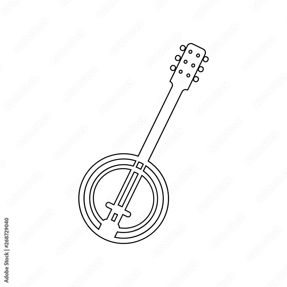 Poster banjo icon. element of music instrument for mobile concept and web apps icon. outline, thin line ico