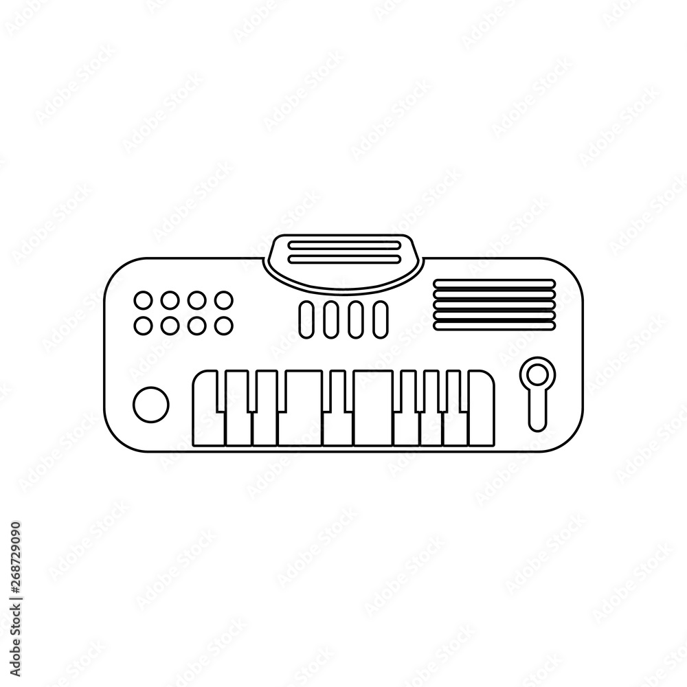Poster synthesizer icon. element of music instrument for mobile concept and web apps icon. outline, thin li
