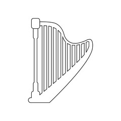 Harp icon. Element of music instrument for mobile concept and web apps icon. Outline, thin line icon for website design and development, app development