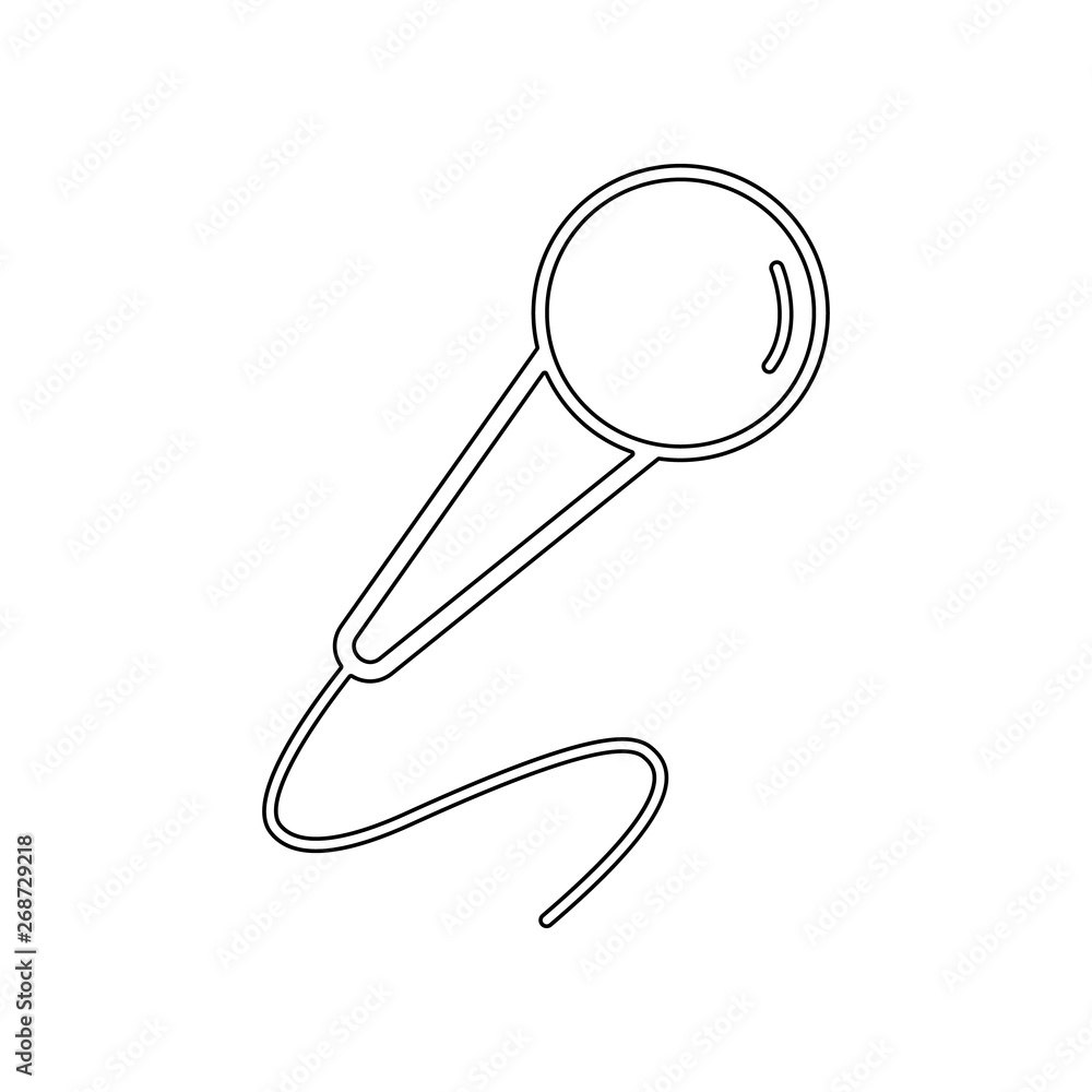 Poster microphone icon. element of music instrument for mobile concept and web apps icon. outline, thin lin