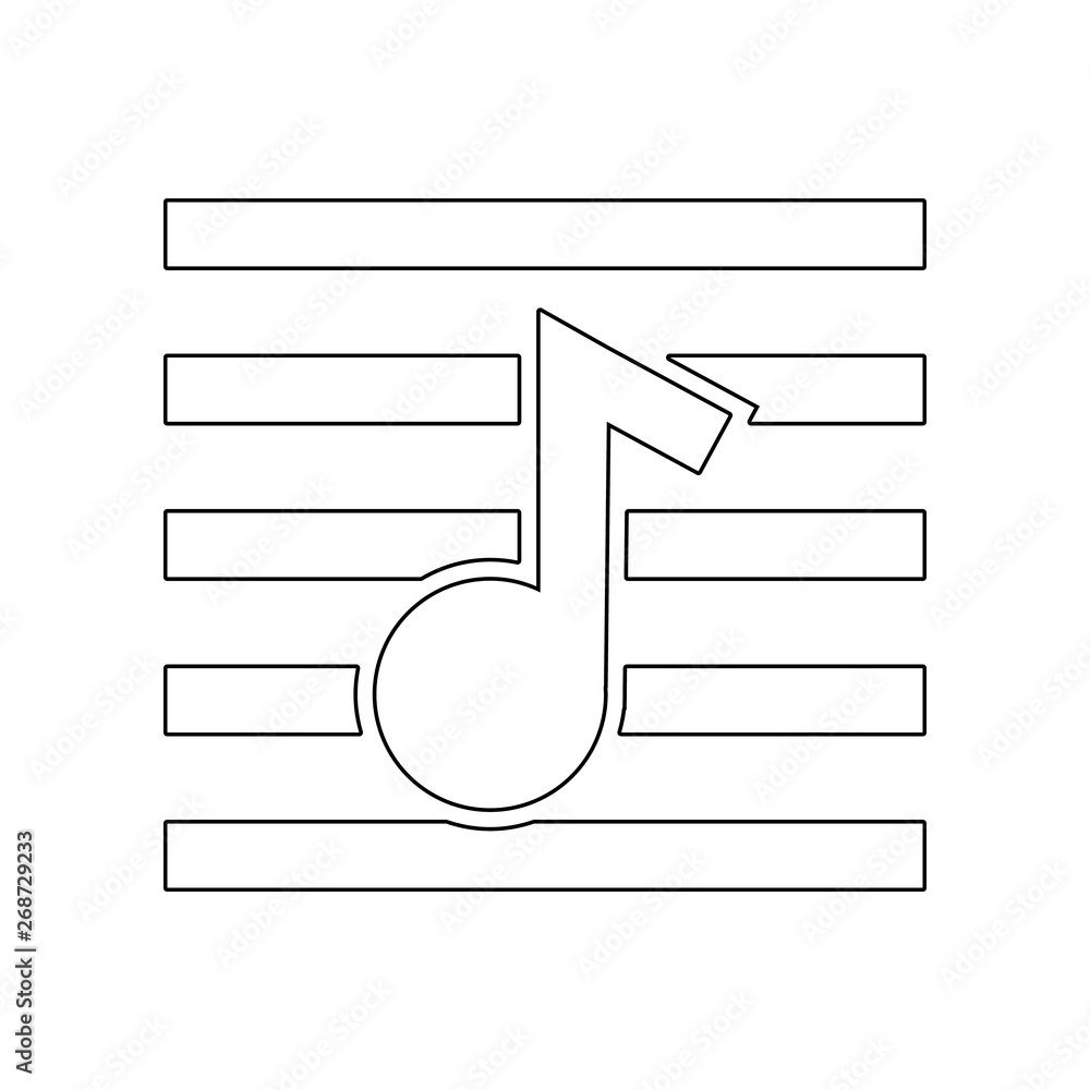 Poster music note icon. element of music instrument for mobile concept and web apps icon. outline, thin lin