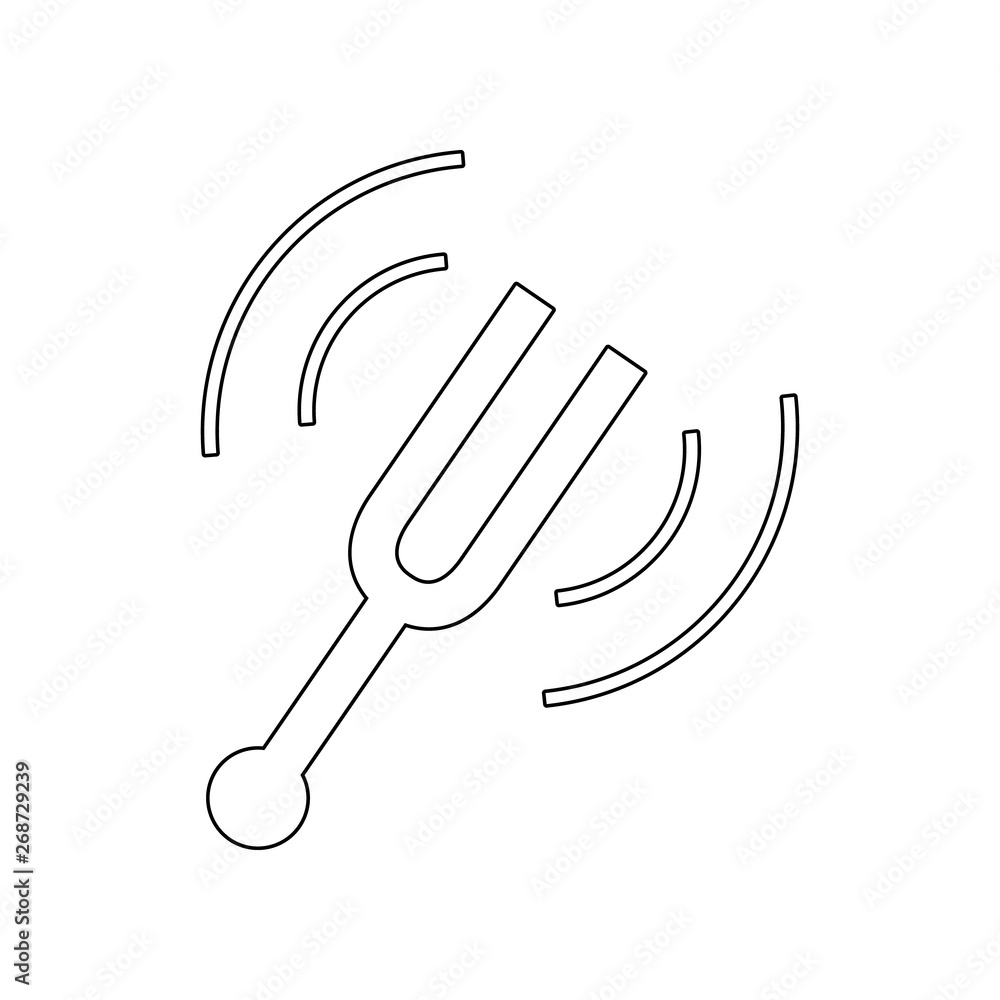 Poster tuning fork icon. element of music instrument for mobile concept and web apps icon. outline, thin li