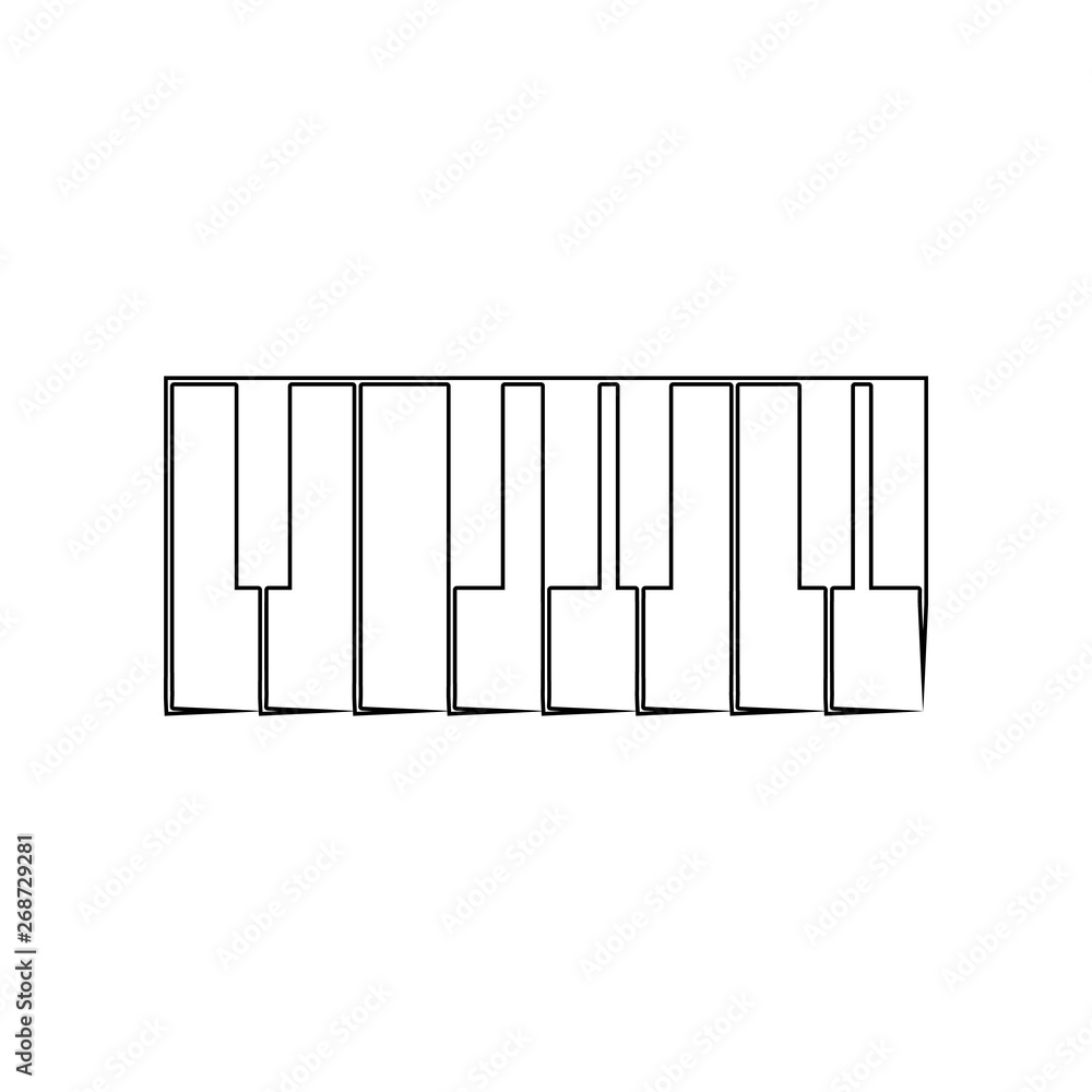 Poster piano keys icon. element of music instrument for mobile concept and web apps icon. outline, thin lin