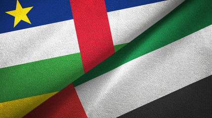 Central African Republic and United Arab Emirates two flags textile cloth
