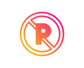 No parking icon. Car park not allowed sign. Transport garage symbol. Classic flat style. Gradient no parking icon. Vector