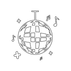 party ball icon. Element of music instrument for mobile concept and web apps icon. Outline, thin line icon for website design and development, app development