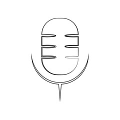 Microphone icon. Element of music instrument for mobile concept and web apps icon. Outline, thin line icon for website design and development, app development