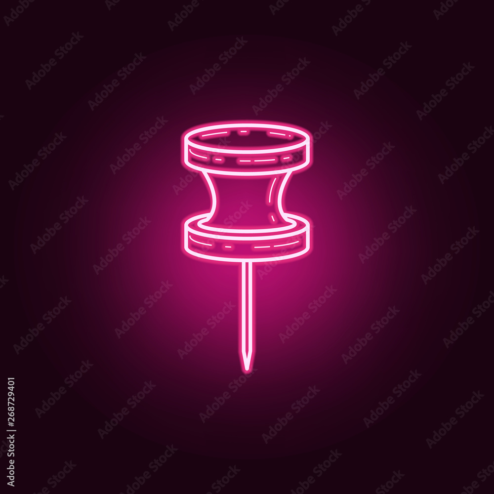 Poster pin neon icon. elements of navigation set. simple icon for websites, web design, mobile app, info gr