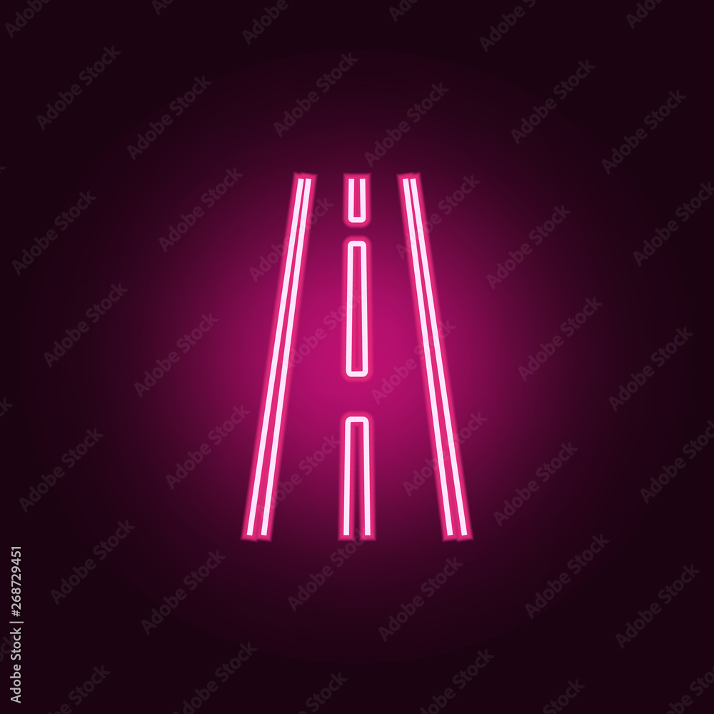 Poster track neon icon. elements of navigation set. simple icon for websites, web design, mobile app, info 