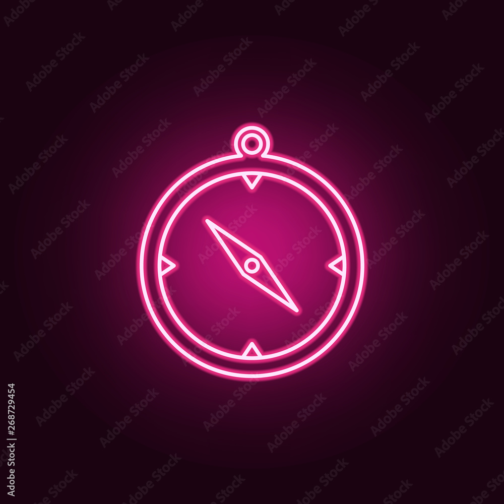 Poster compass neon icon. elements of navigation set. simple icon for websites, web design, mobile app, inf
