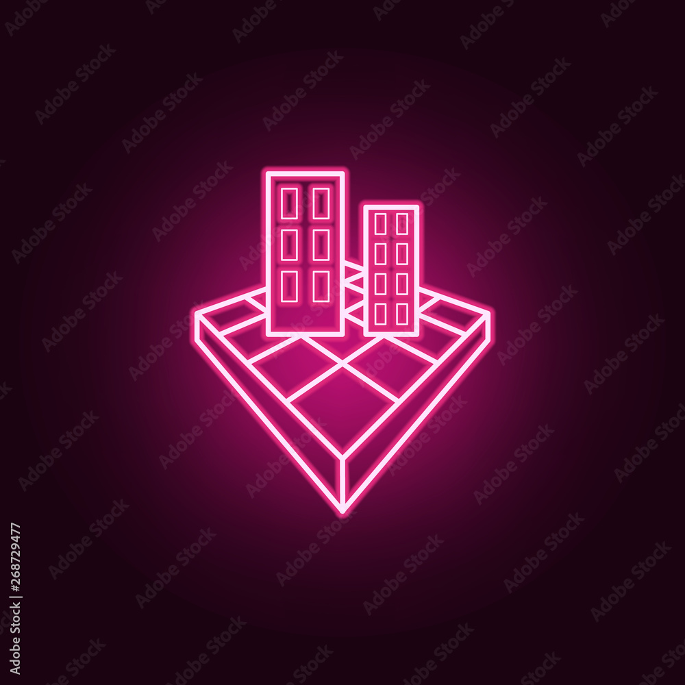 Aufkleber 3d building neon icon. elements of navigation set. simple icon for websites, web design, mobile app,