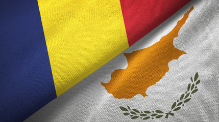 Chad and Cyprus two flags textile cloth, fabric texture