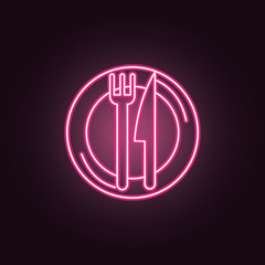 piece of cake neon icon. Elements of Party set. Simple icon for websites, web design, mobile app, info graphics