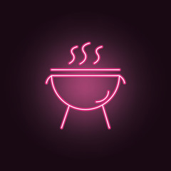 Charcoal grill neon icon. Elements of Party set. Simple icon for websites, web design, mobile app, info graphics
