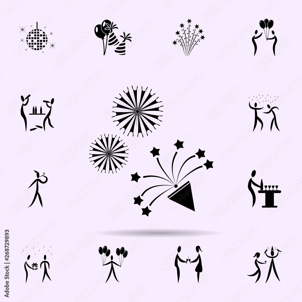 Poster firework icon. party icons universal set for web and mobile