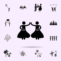 dancing girls icon. Party icons universal set for web and mobile