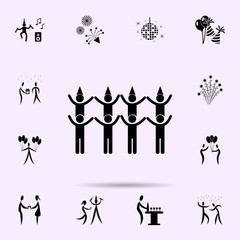 people in festive caps icon. Party icons universal set for web and mobile