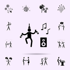 dance to music icon. Party icons universal set for web and mobile