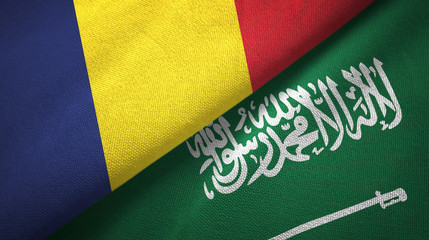 Fototapeta premium Chad and Saudi Arabia flags textile cloth