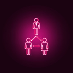 relationship of business person with customers neon icon. Elements of People set. Simple icon for websites, web design, mobile app, info graphics