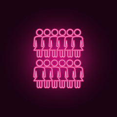 girls in a row neon icon. Elements of People set. Simple icon for websites, web design, mobile app, info graphics