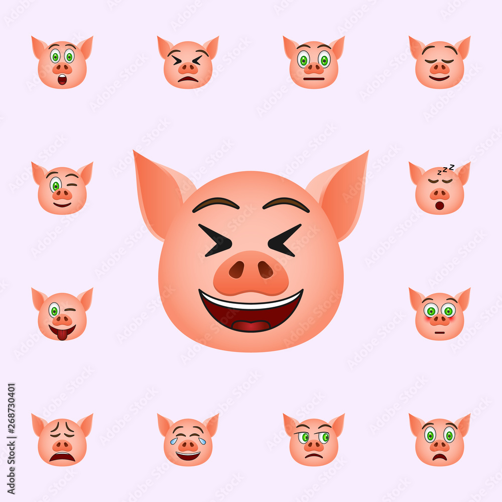 Poster pig in mockery emoji icon. pig emoji icons universal set for web and mobile