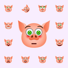 Fototapeta premium Pig in bewilderment emoji icon. Pig emoji icons universal set for web and mobile