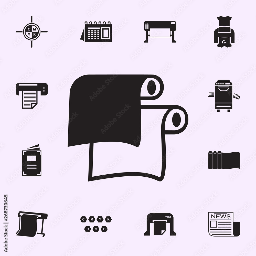 Poster paper roll icon. print house icons universal set for web and mobile