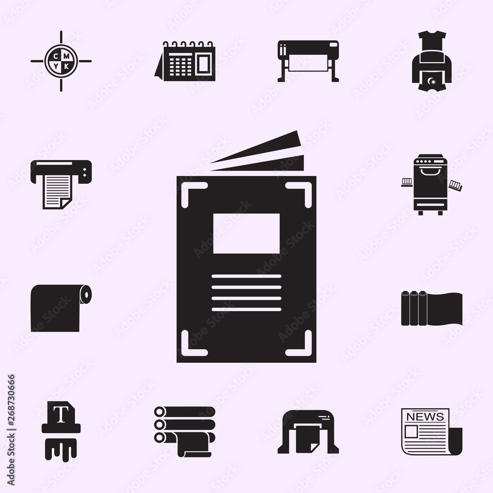 Poster printed examples icon. print house icons universal set for web and mobile