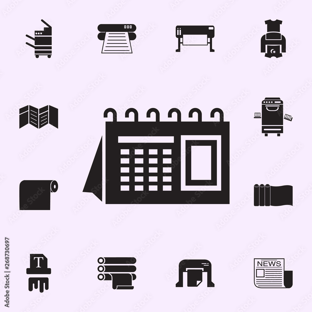 Poster the calendar icon. print house icons universal set for web and mobile