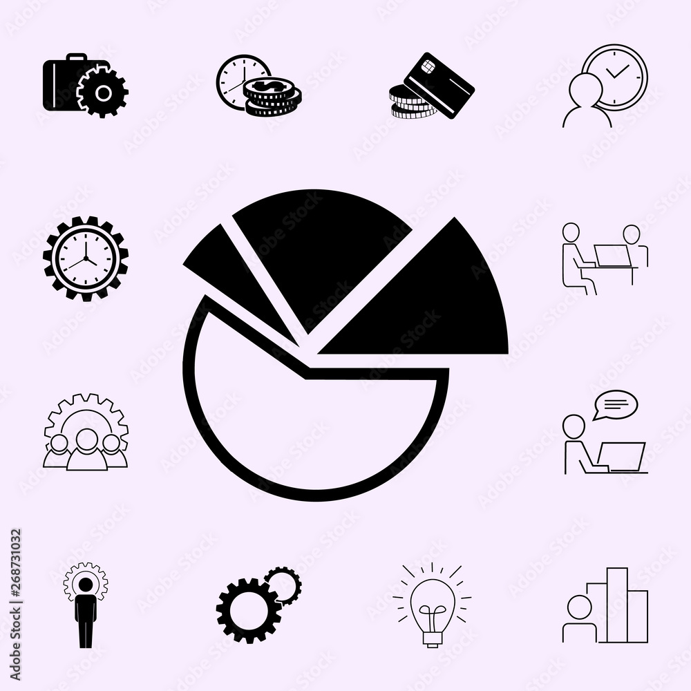 Poster pie chart icon. profit icons universal set for web and mobile
