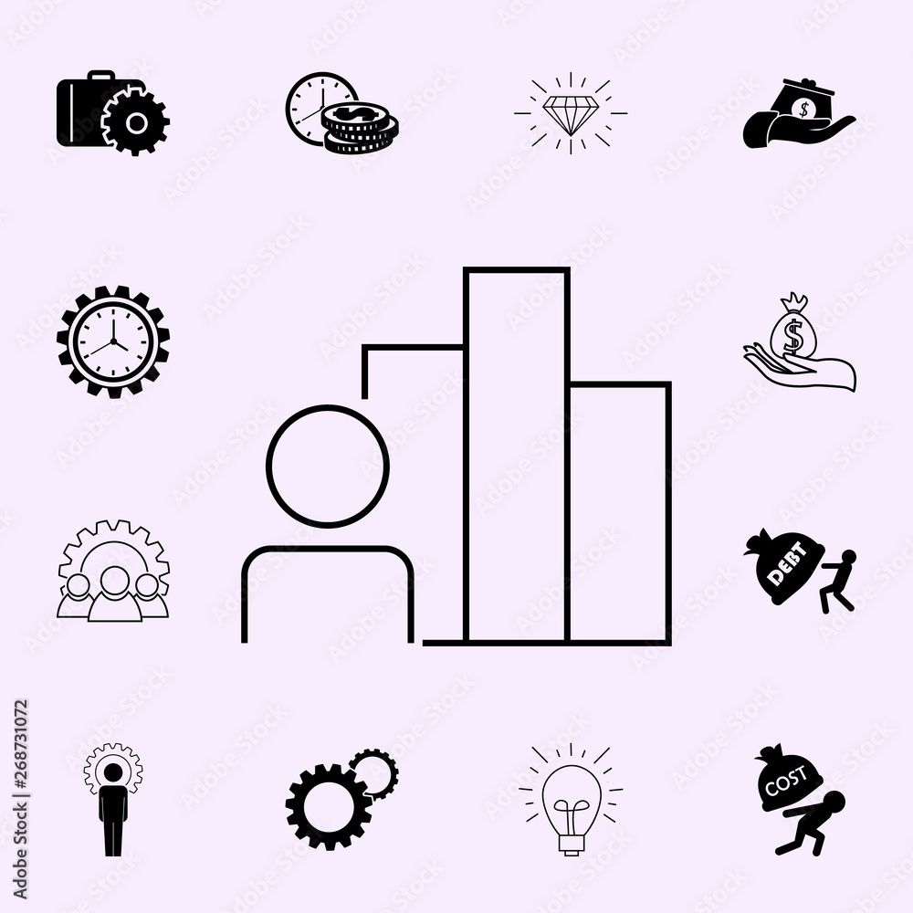 Poster man chart icon. profit icons universal set for web and mobile