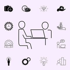 Businessman for the common desktop work computer icon. Profit icons universal set for web and mobile