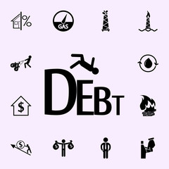 Business failure from heavy debt icon. Profit icons universal set for web and mobile