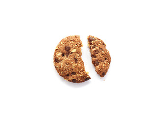 Cereal cookie on white background
